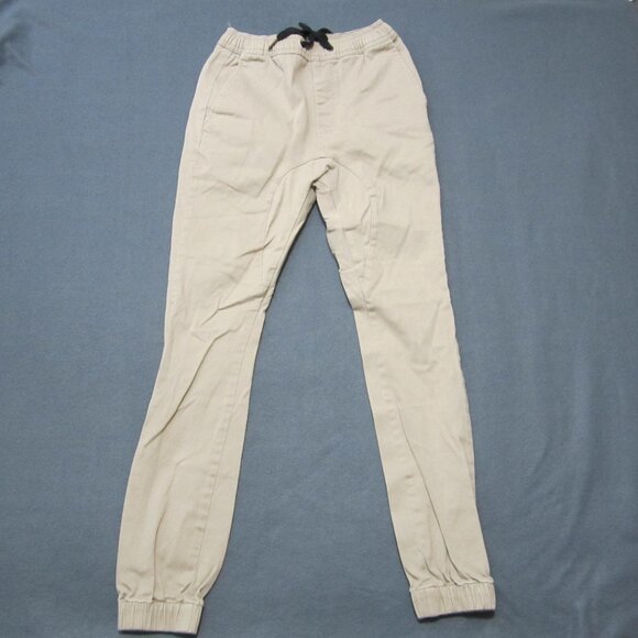 Zanerobe Jogger Pants Mens Size 27 Khaki Drawstring Elastic Waist Flat Front - Picture 1 of 11